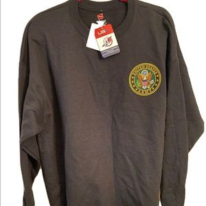 U.S. ARMY Embroidered Patch Crew Neck Sweater